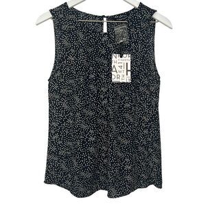 Stitch Fix 41 Hawthorn Sleeveless Blouse Womens Small Black/White Semi-Sheer Top